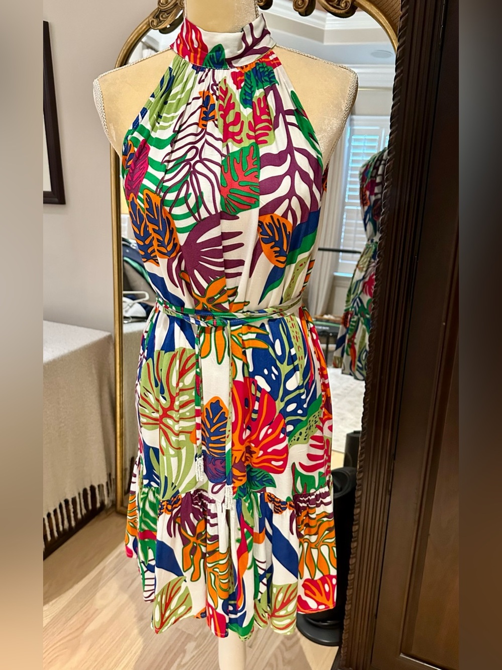 La Mer Luxe Tropical Halter Sundress in Multicolor